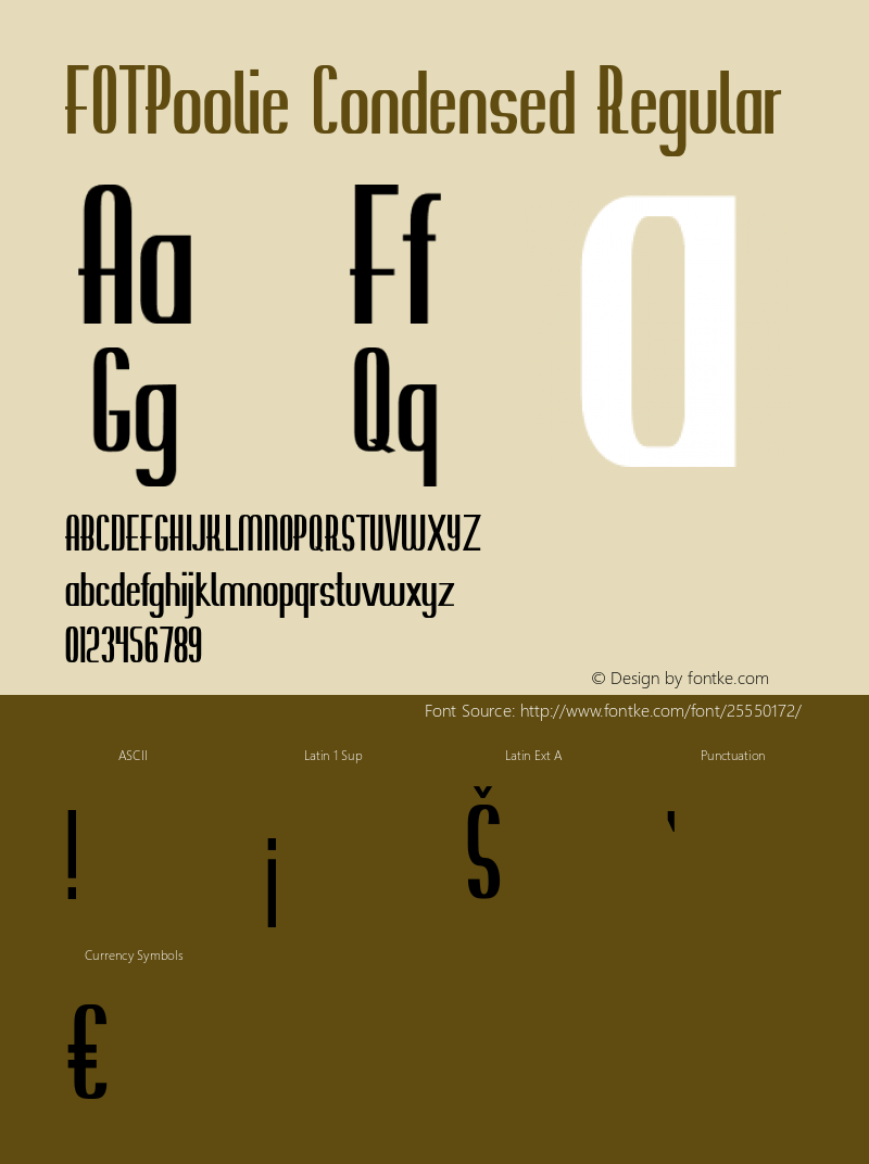 FOTPoolie-CondensedRegular Version 1.000 Font Sample