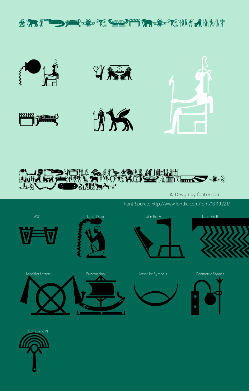 OldEgyptGlyphs Medium Version 1.0 2004-07-16 Font Sample