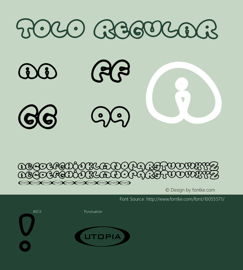 Tolo Regular Macromedia Fontographer 4.1 6-09-98 Font Sample