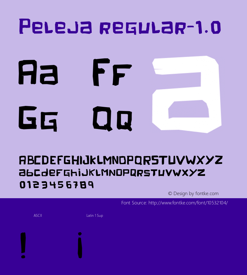 Peleja regular-1.0 Version 1.0 Font Sample