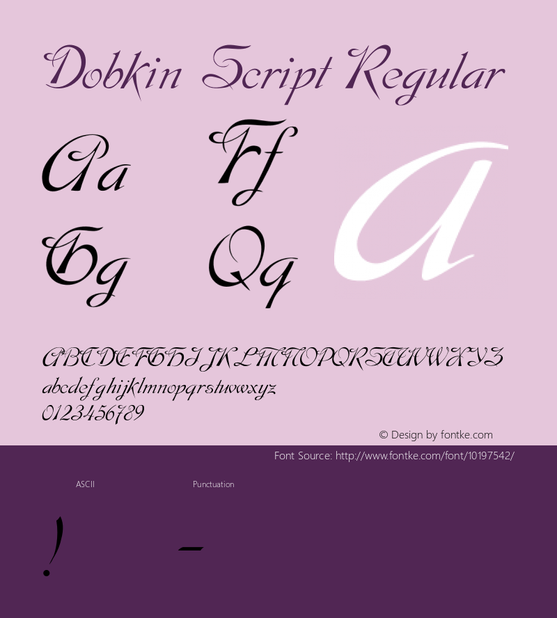 Dobkin Script Regular 001.000 Font Sample