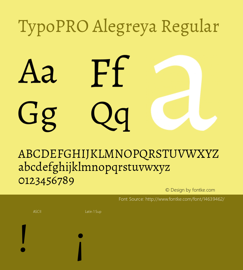 TypoPRO Alegreya Regular Version 1.003 Font Sample