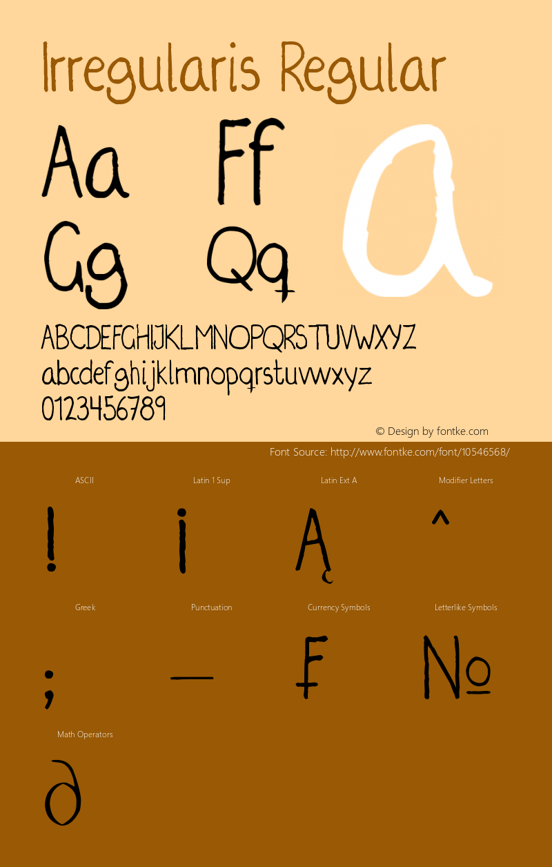 Irregularis Regular Version 1.0 Font Sample