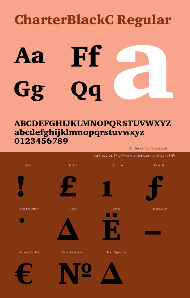 CharterBlackC Regular OTF 1.0;PS 001.000;Core 116;AOCW 1.0 161 Font Sample