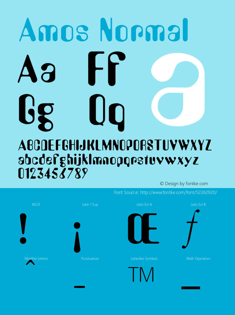 AmosNormal Altsys Fontographer 4.1 1/30/95 {DfLp-URBC-66E7-7FBL-FXFA} Font Sample