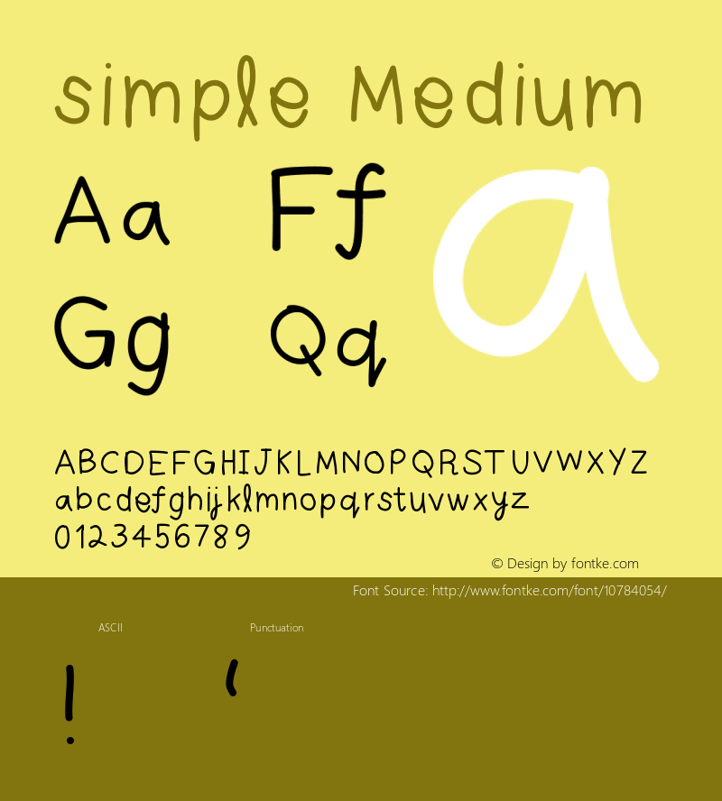 simple Medium Version 001.000 Font Sample