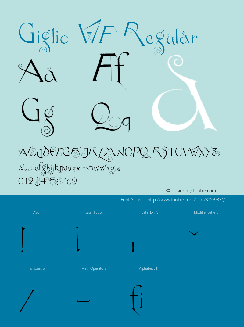 Giglio WF Version 1.000 Font Sample