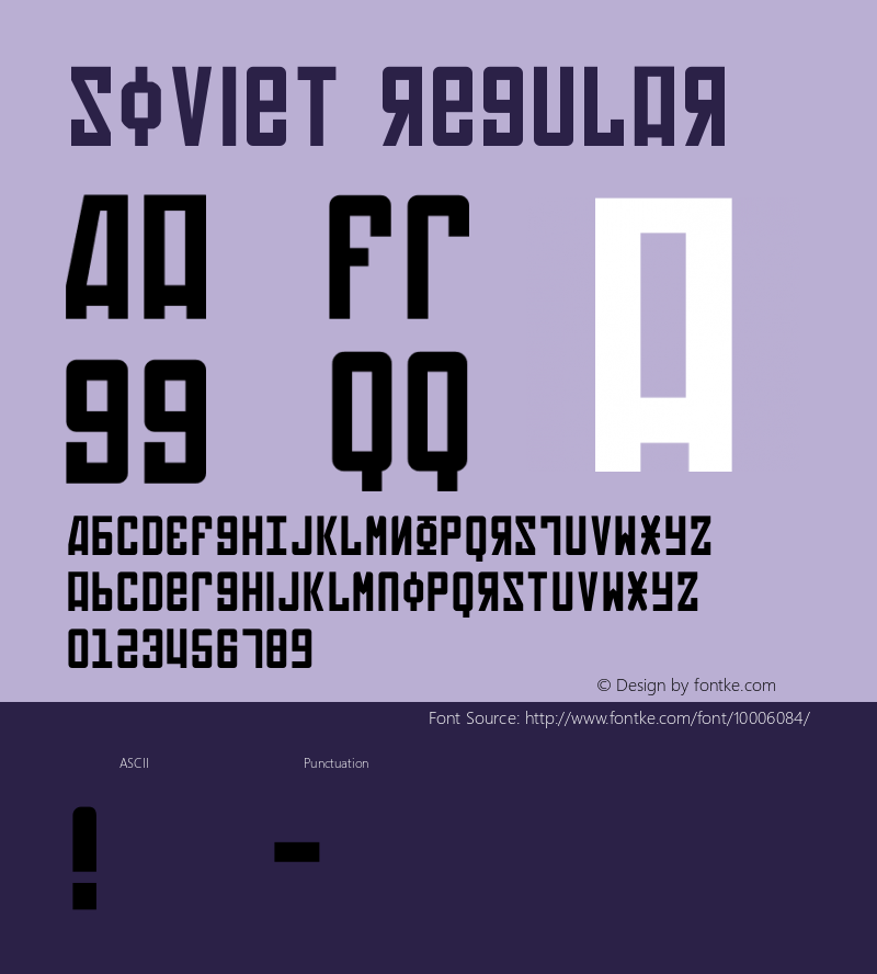 Soviet Regular 1 Font Sample