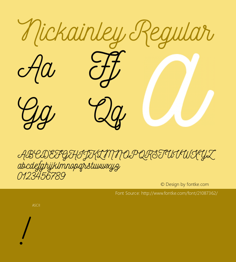 Nickainley Version 001.001 Font Sample