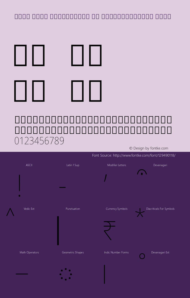 Noto Sans Devanagari UI SemiCondensed Thin Version 2.001 Font Sample