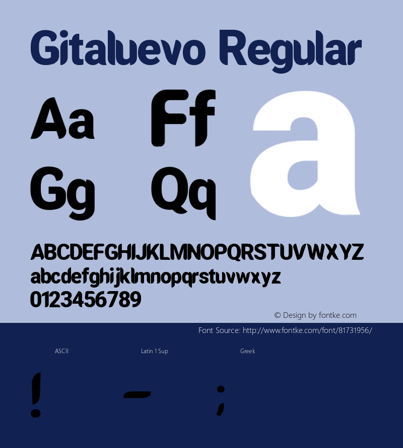 Gitaluevo Version 1.00;October 10, 2020;FontCreator 11.5.0.2427 64-bit Font Sample