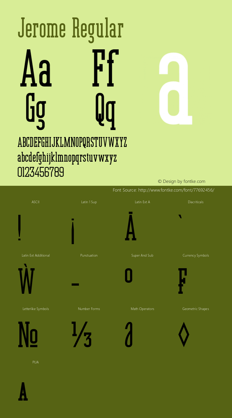 Jerome Version 1.00;September 9, 2020;FontCreator 12.0.0.2535 64-bit Font Sample