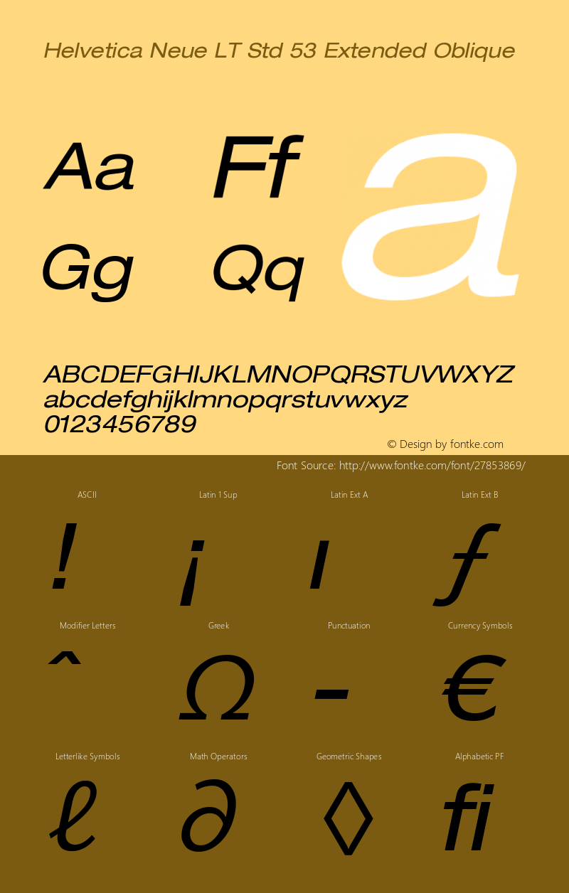 HelveticaNeueLTStd-ExO Version 2.035;PS 002.000;hotconv 1.0.51;makeotf.lib2.0.18671 Font Sample