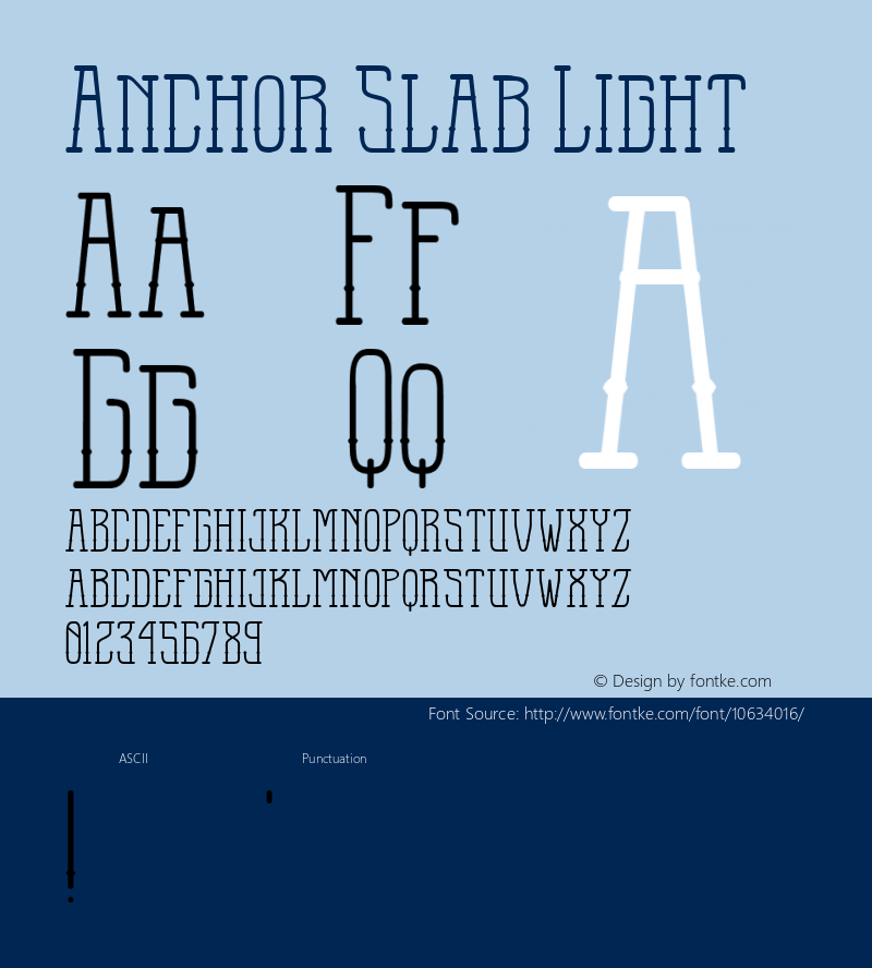 Anchor Slab Light Version 1.000 Font Sample