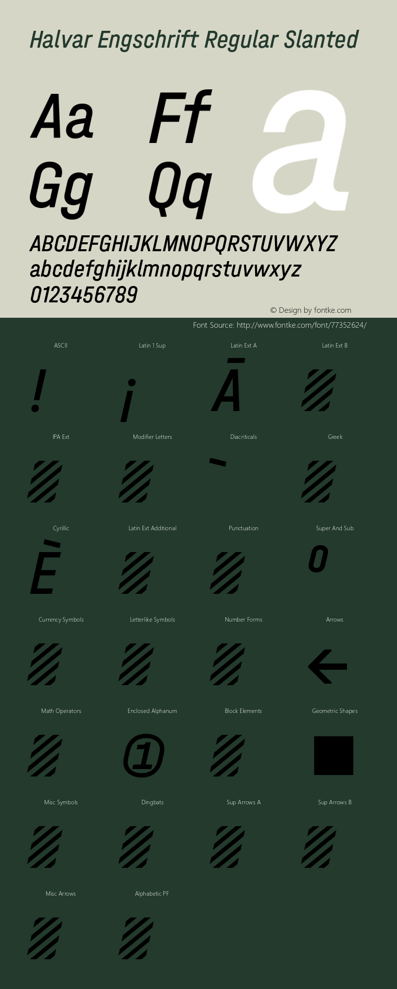 Halvar Engschrift Regular Slanted Version 1.000 Font Sample