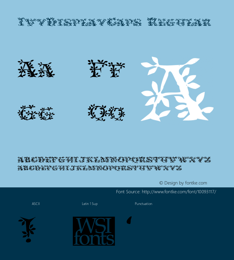 IvyDisplayCaps Regular The IMSI MasterFonts Collection, tm 1995, 1996 IMSI (International Microcomputer Software Inc.) Font Sample