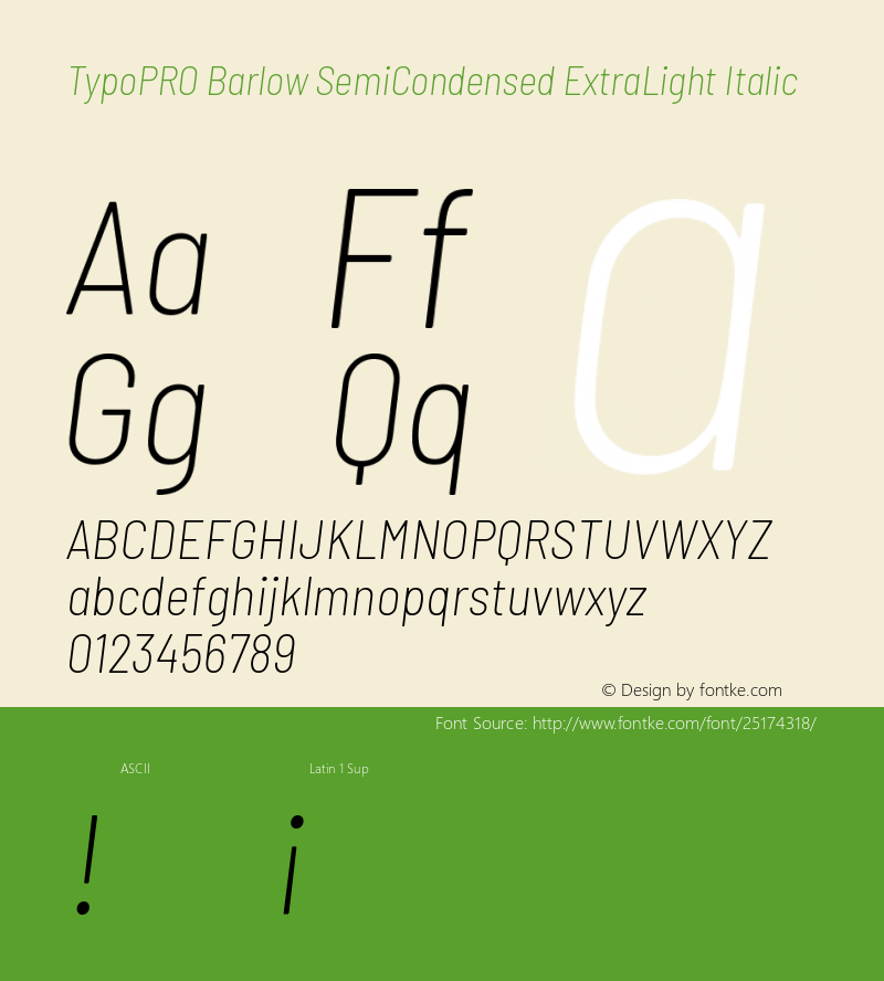 TypoPRO Barlow Semi Condensed ExLight Version 1.301 Font Sample