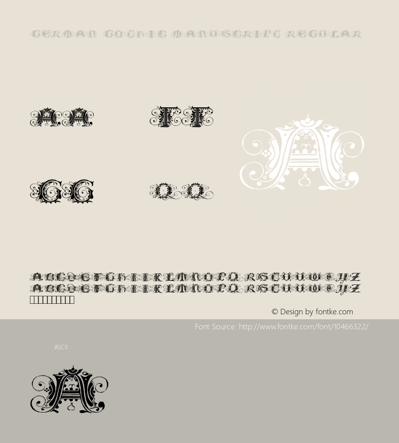 German Gothic Manuscript Regular Version 2.00 September 29, 2010 Font Sample