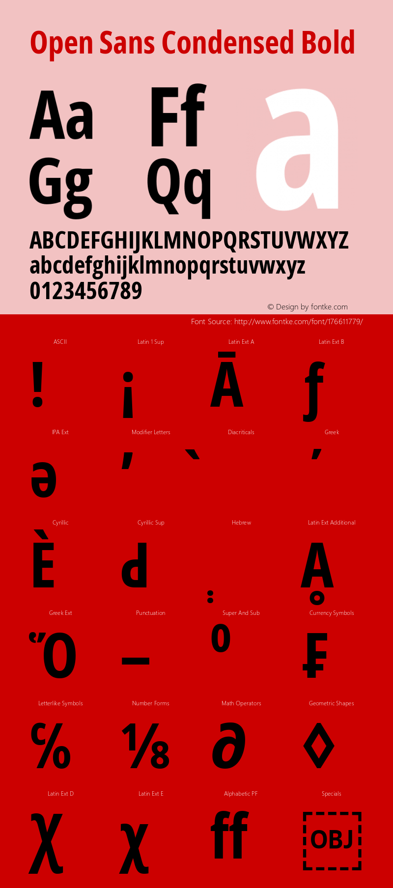 Open Sans Condensed Bold Version 3.000; ttfautohint (v1.8.3)图片样张