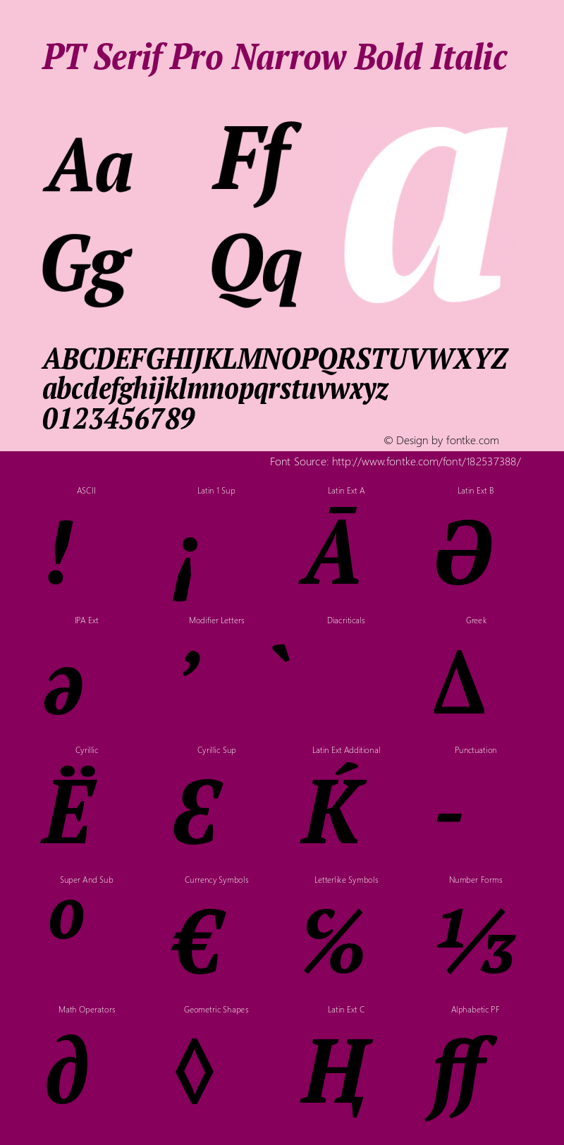 PT Serif Pro Narrow Bold Italic Version 1.000图片样张