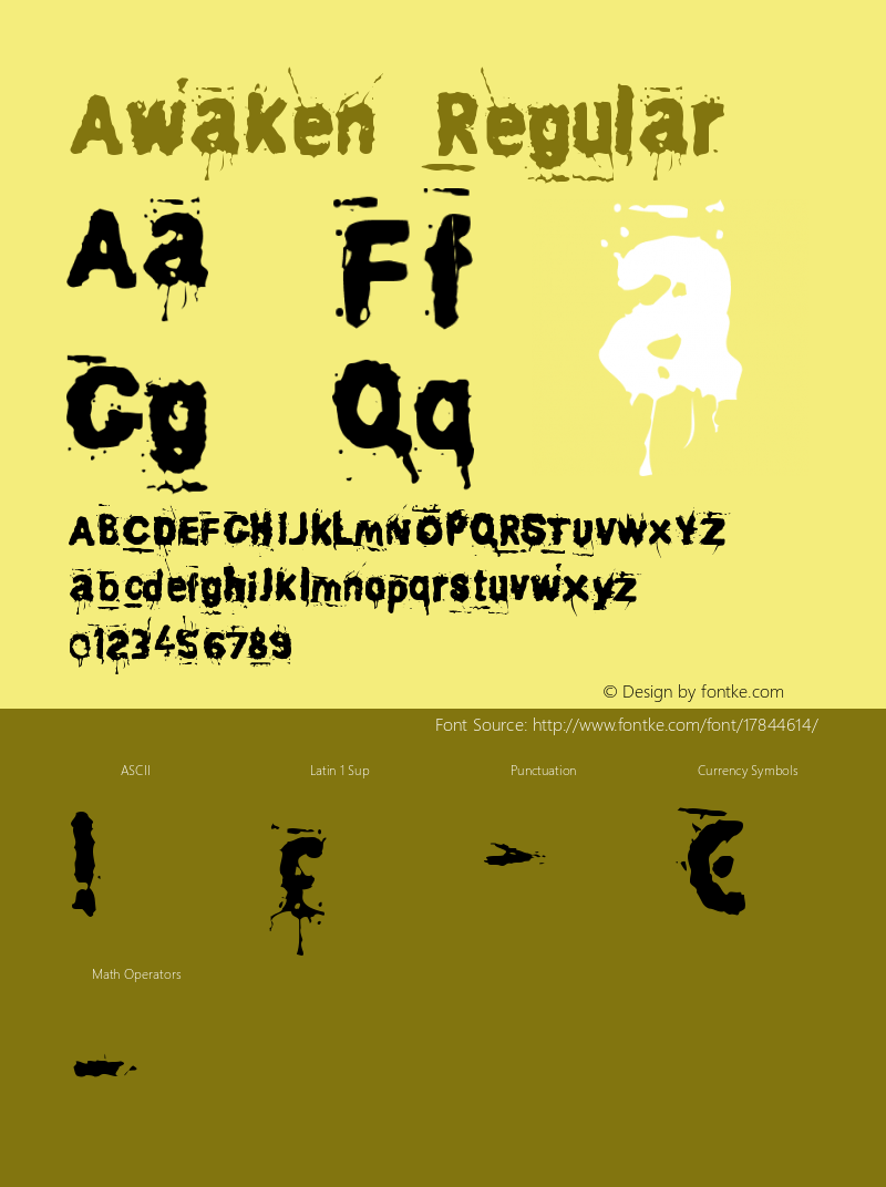 Awaken Regular Macromedia Fontographer 4.1.5 16/4/02 Font Sample