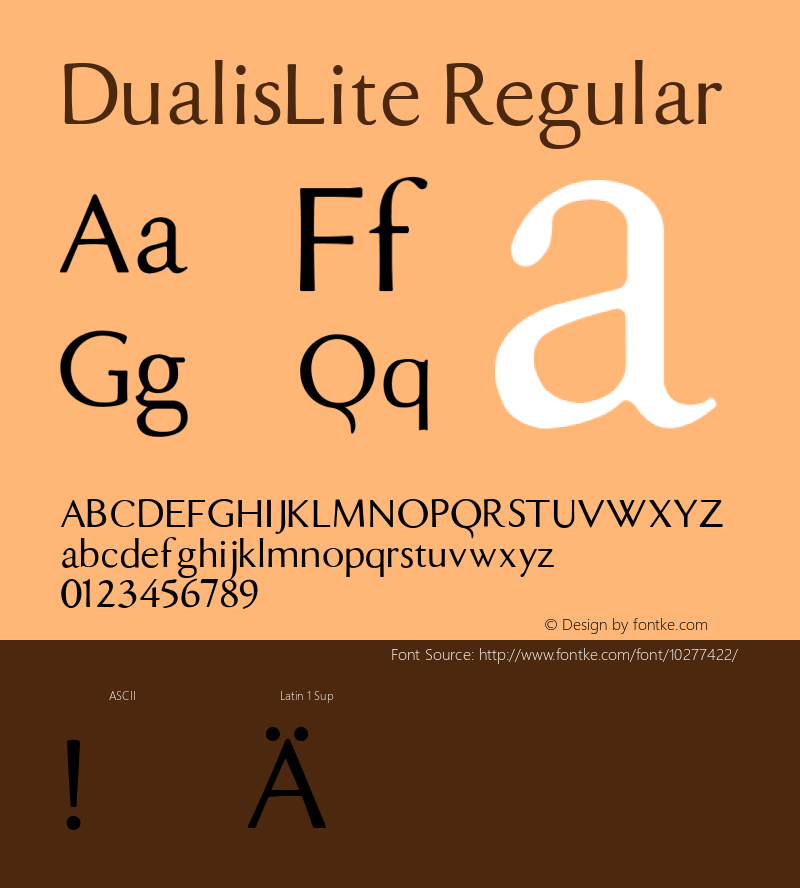 DualisLite Regular Version 1.000 Font Sample