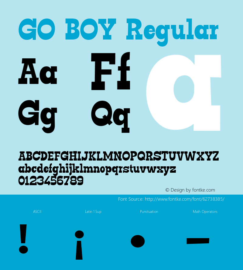 GO BOY Regular Version 1.000 Font Sample