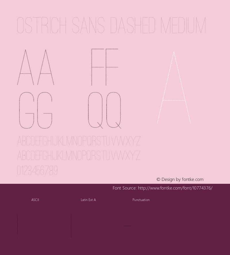 Ostrich Sans Dashed Medium Version 1.000 Font Sample