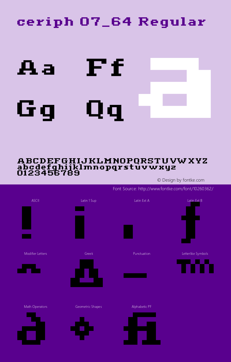 ceriph 07_64 Regular Version 2.012 Font Sample