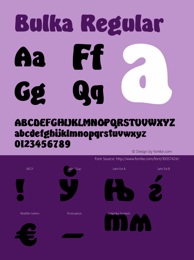 Bulka Regular Unknown Font Sample