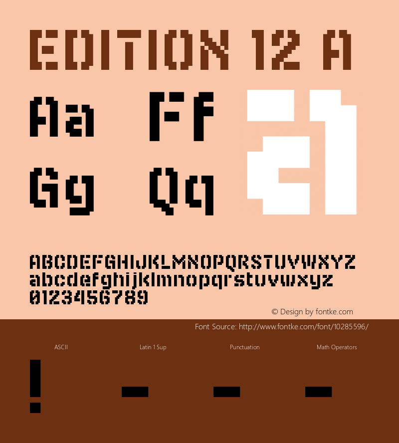 EDITION 12 A Macromedia Fontographer 4.1J 01.12.18 Font Sample