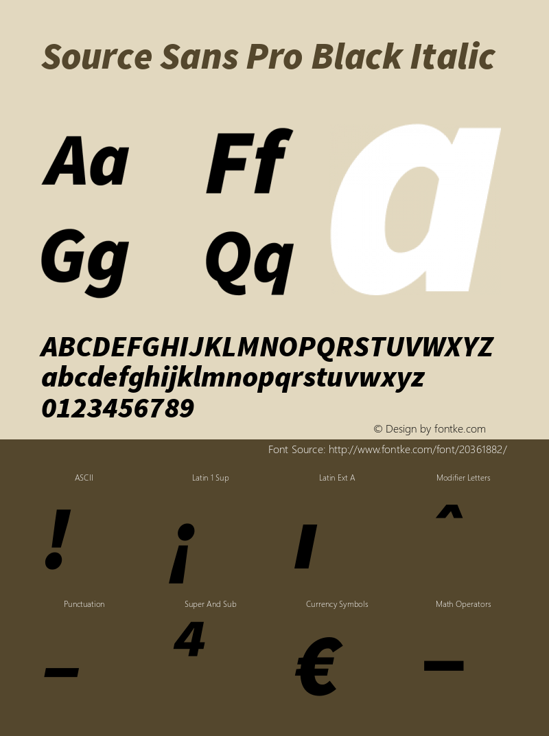 Source Sans Pro Black Italic Version 1.050;PS Version 1.000;hotconv 1.0.70;makeotf.lib2.5.5900 Font Sample