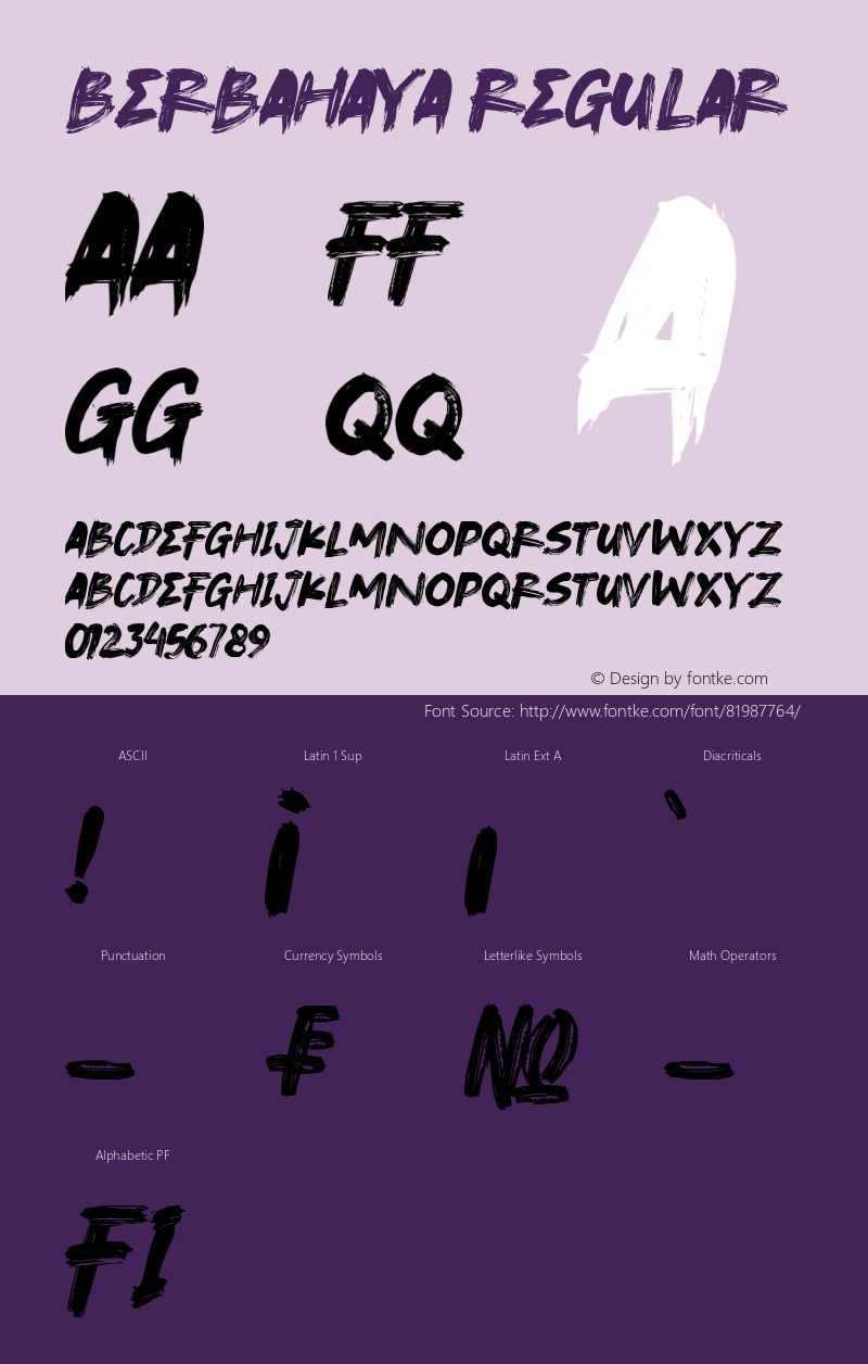 Berbahaya Version 1.00;August 23, 2020;FontCreator 13.0.0.2630 64-bit Font Sample