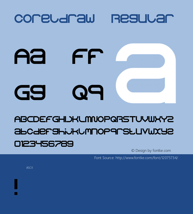 coreldraw Regular Version 1.0 Font Sample