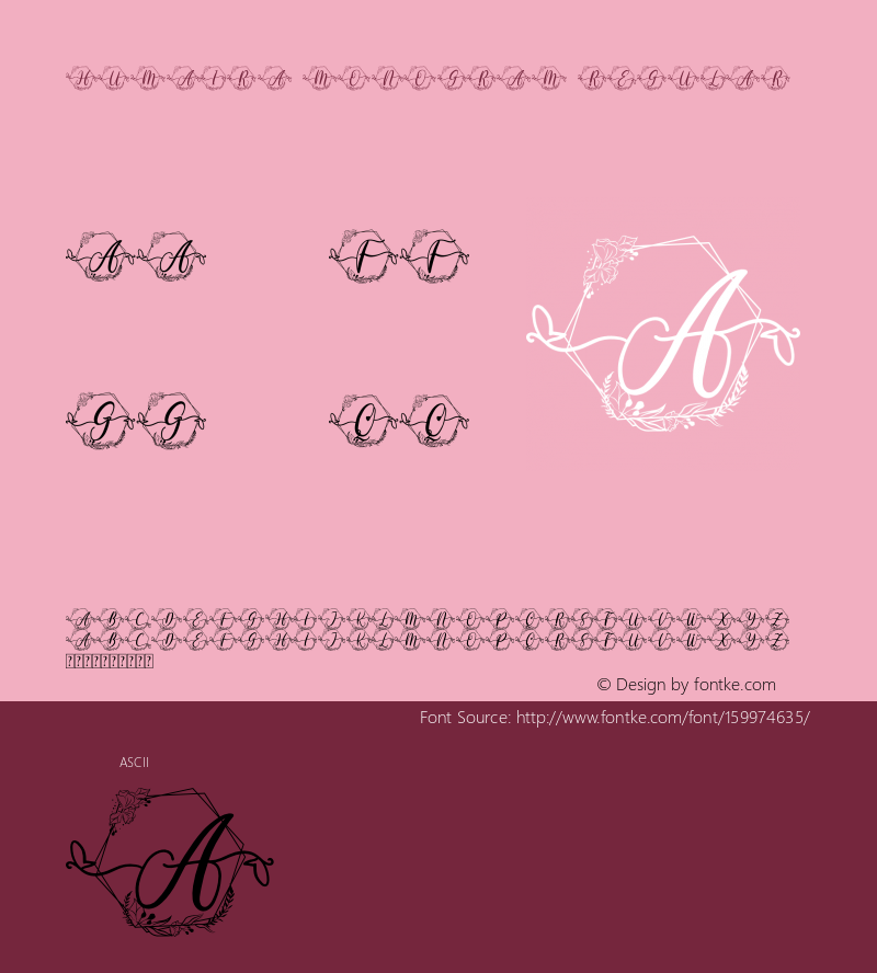 Humaira Monogram Version 1.00;May 27, 2021;FontCreator 13.0.0.2683 64-bit Font Sample