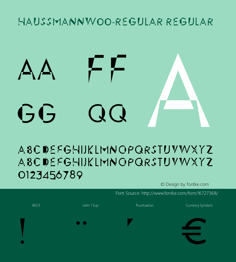 HaussmannW00-Regular Regular Version 1.00 Font Sample