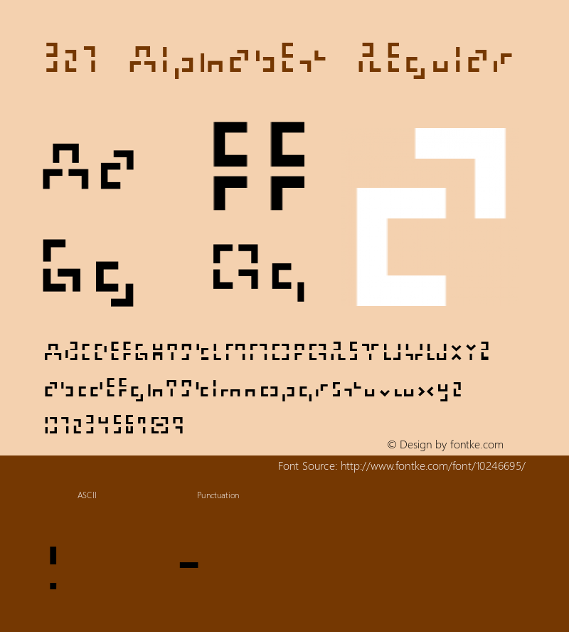 321 Alphabet Regular Macromedia Fontographer 4.1J 03.5.24 Font Sample