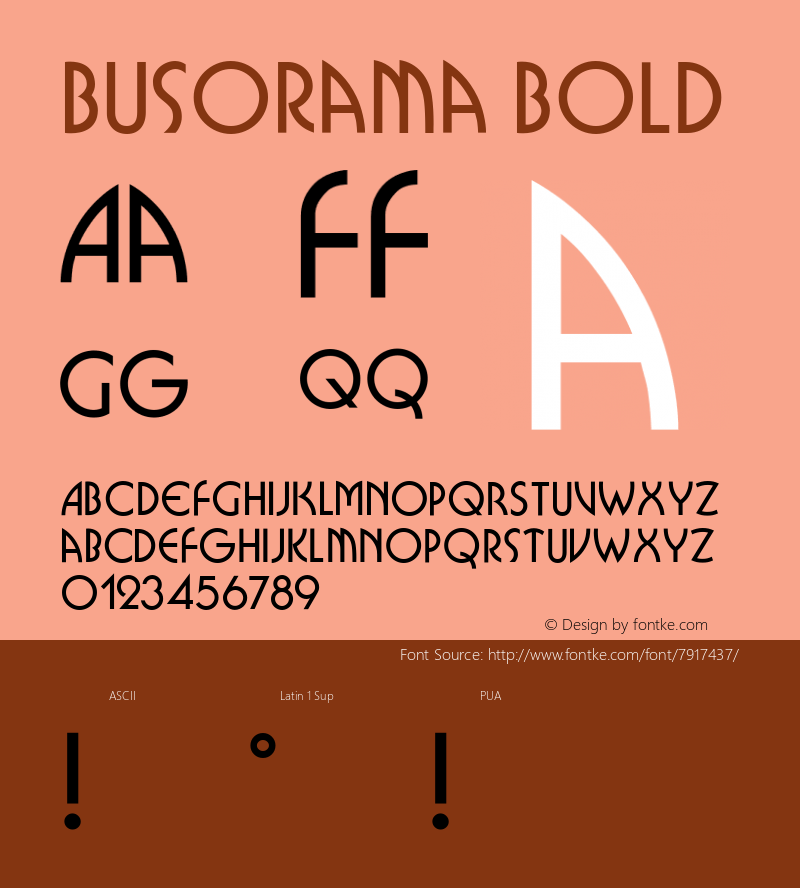 Busorama Bold Version 1.00 Font Sample