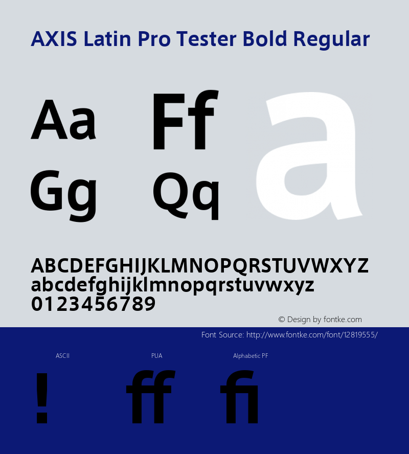 AXIS Latin Pro Tester Bold Regular Version 1.101;PS 1.000;Core 1.0.38;makeotf.lib1.6.5960; TT 0.93 Font Sample