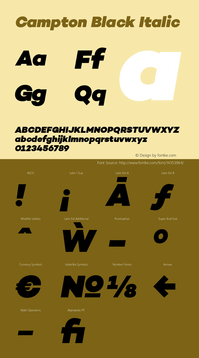 Campton Black Italic Version 1.000;PS 001.001;hotconv 1.0.56 Font Sample