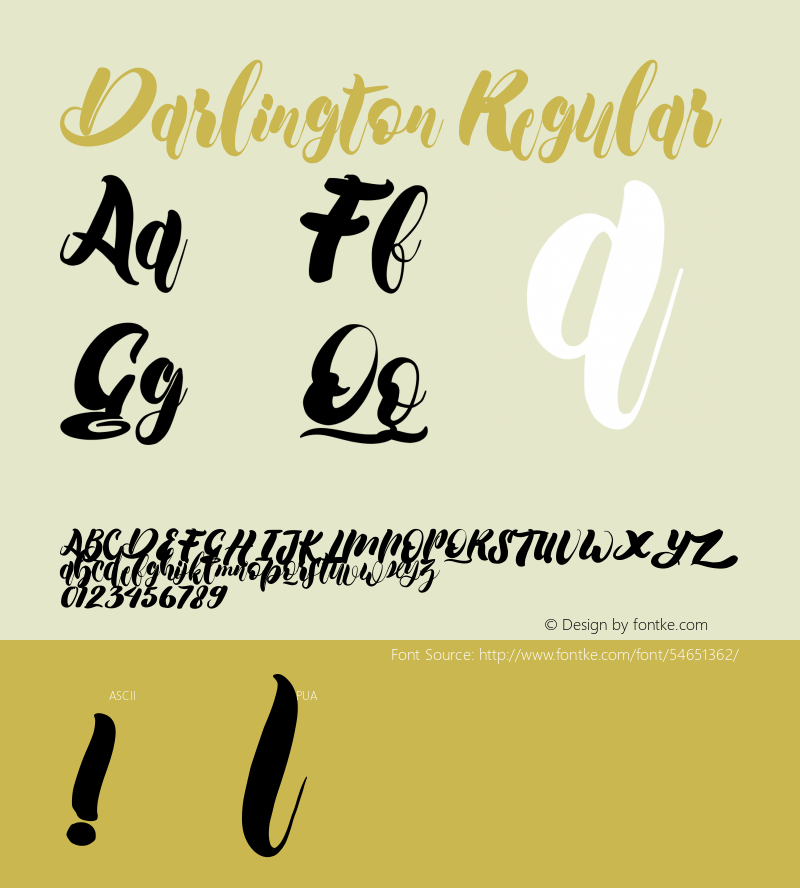 Darlington Version 001.000 Font Sample