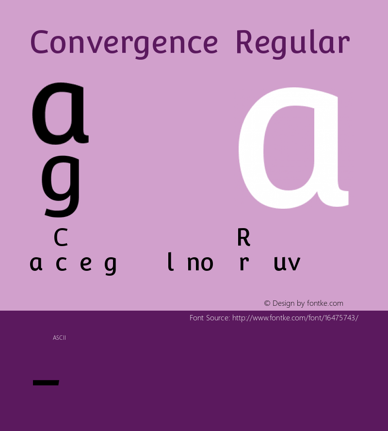 Convergence Regular Version 1.002 Font Sample