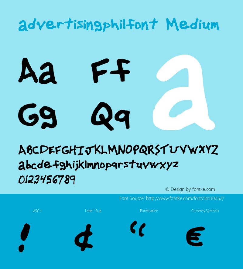 advertisingphilfont Medium Version 001.000 Font Sample