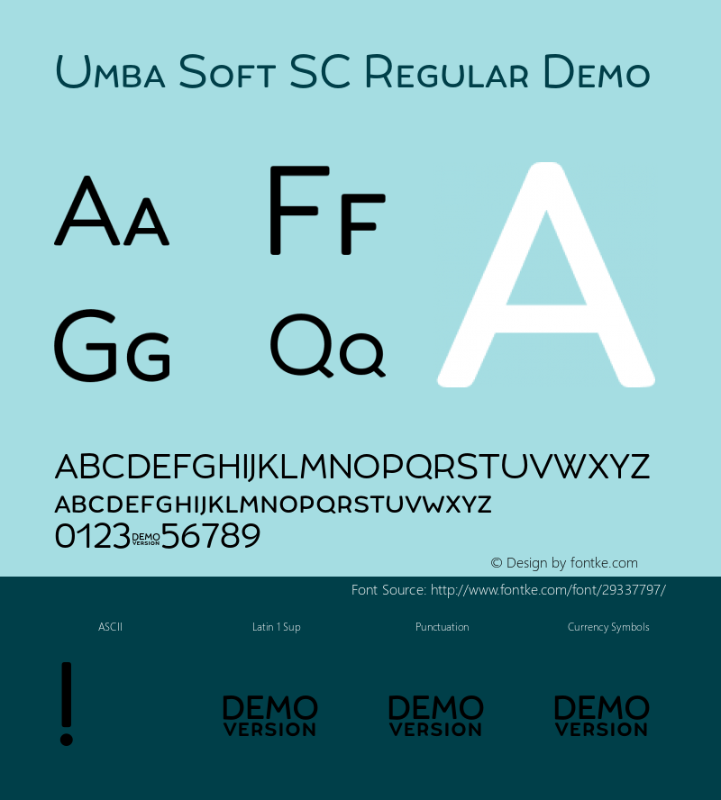 Umba Soft SC Regular Demo Version 1.010;PS 001.010;hotconv 1.0.88;makeotf.lib2.5.64775 Font Sample