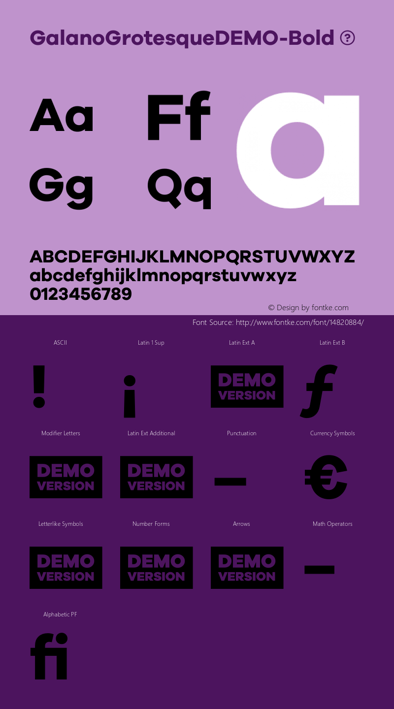 GalanoGrotesqueDEMO-Bold ☞ Version 1.000;PS 001.000;hotconv 1.0.70;makeotf.lib2.5.58329;com.myfonts.easy.rene-bieder.galano-grotesque.demo-bold.wfkit2.version.4k2o Font Sample