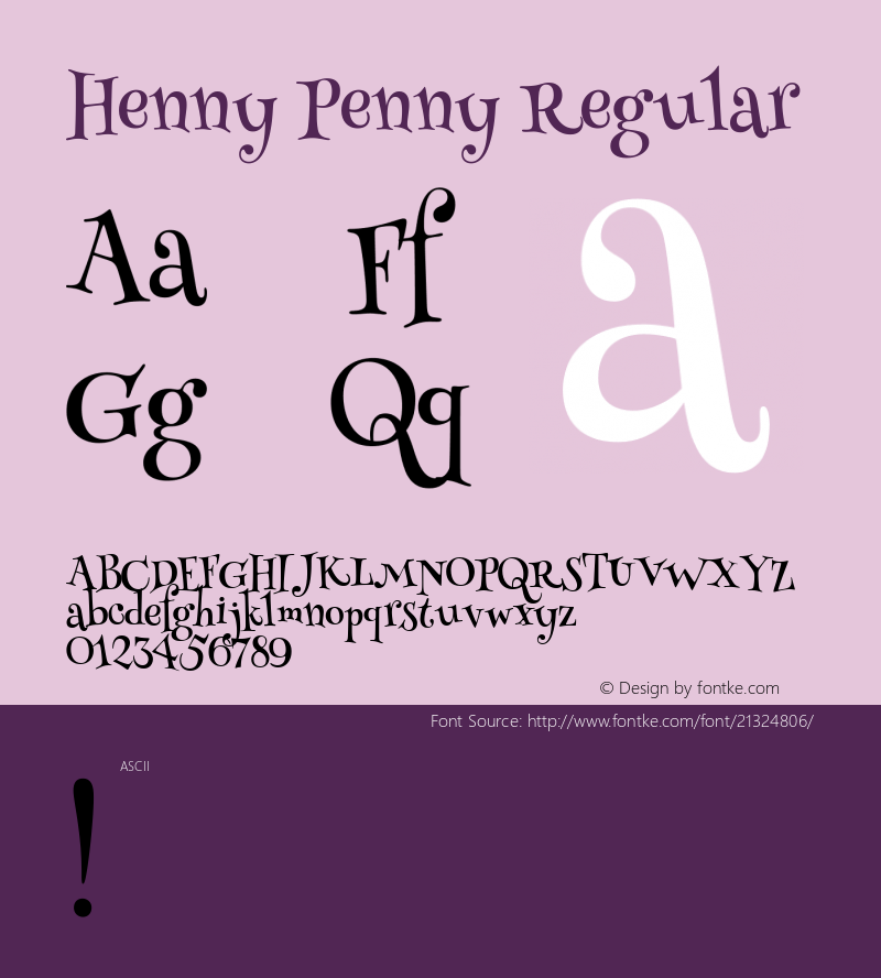 Henny Penny Regular  Font Sample