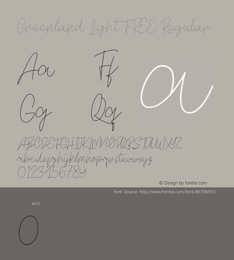 Greenland Light FREE Version 1.000 Font Sample