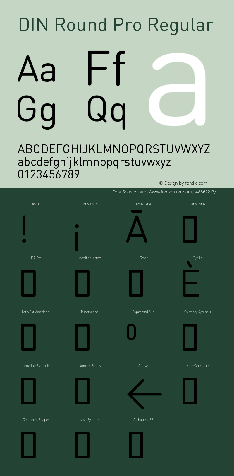 DINRoundPro Version 7.504; 2009; Build 1003 Font Sample