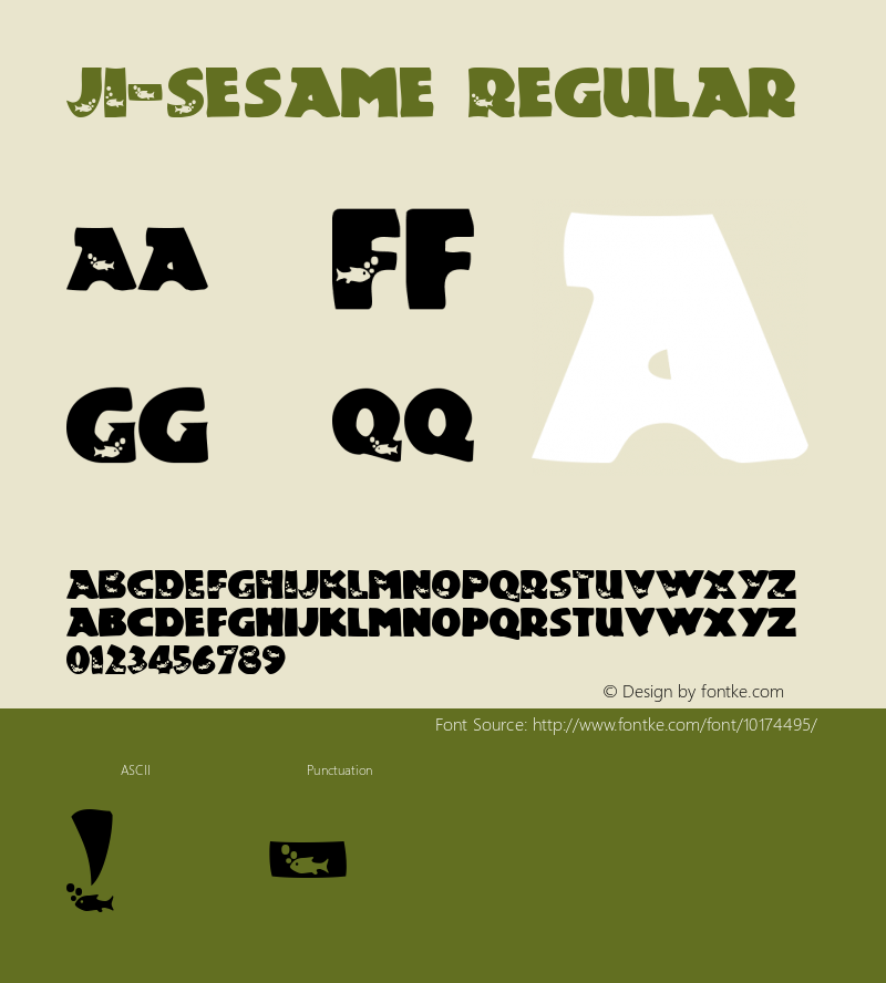 JI-Sesame Regular Macromedia Fontographer 4.1 4/16/2001 Font Sample