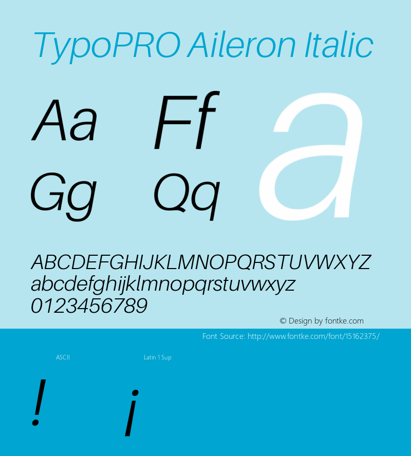 TypoPRO Aileron Italic Version 1.000;PS 001.000;hotconv 1.0.70;makeotf.lib2.5.58329 Font Sample